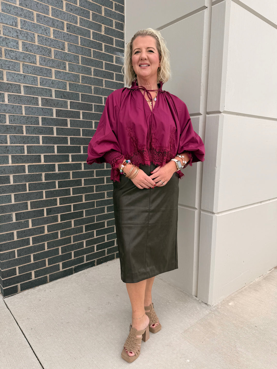 Espresso Hour Leather Skirt