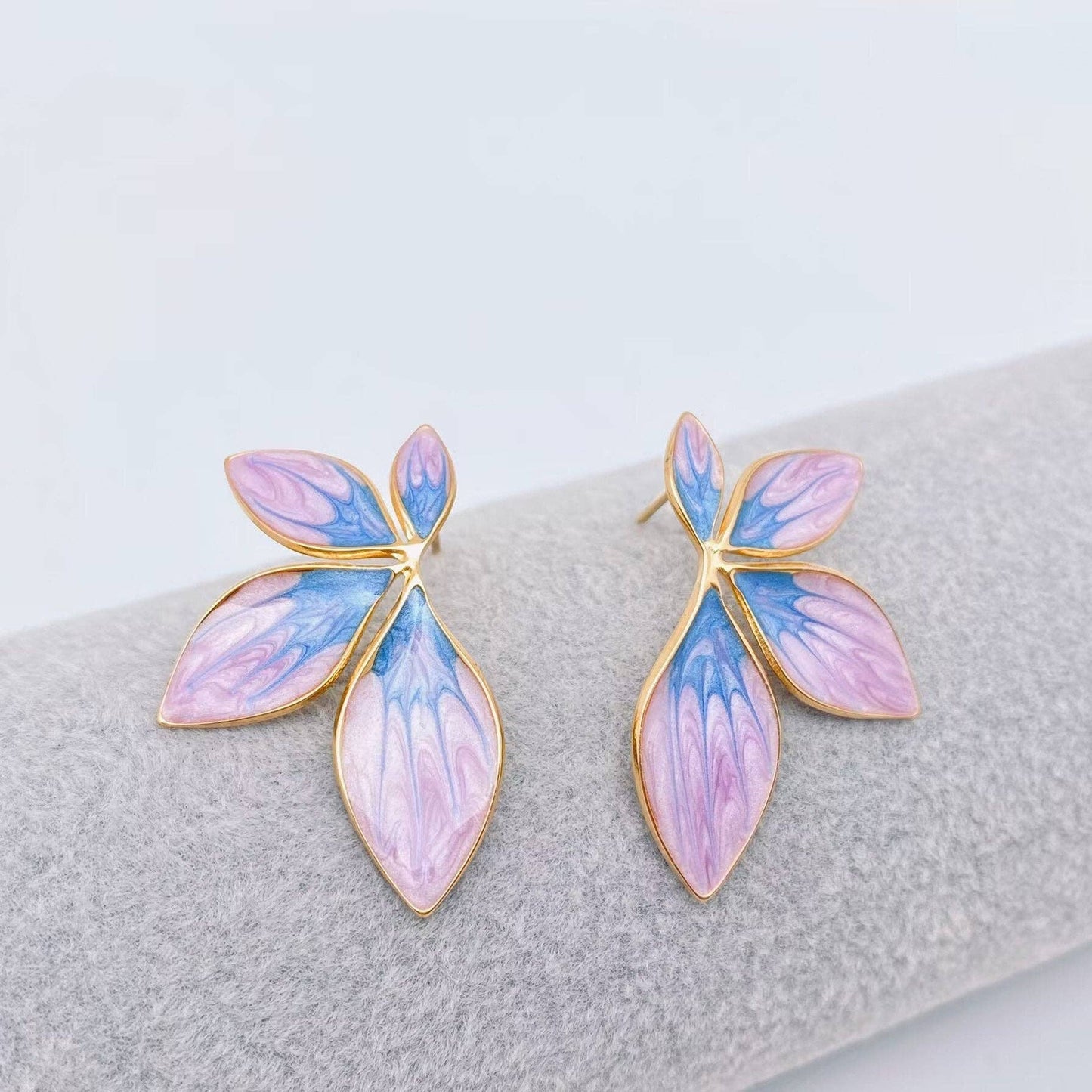 Purple/Blue Flower Earrings