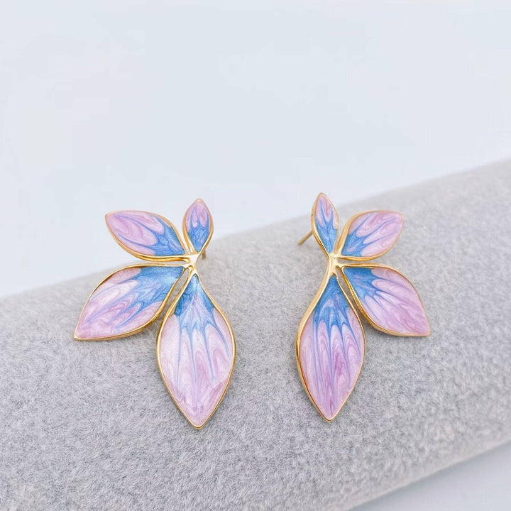 Purple/Blue Flower Earrings