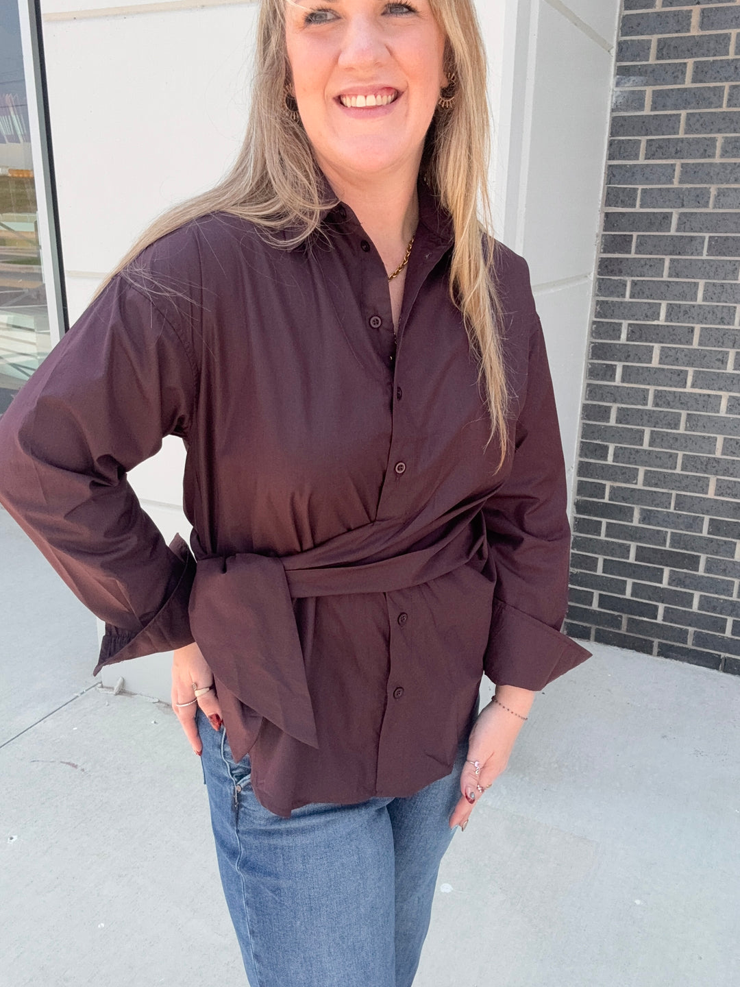 Wrapped in Chocolate Button Down