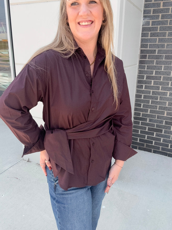 Wrapped in Chocolate Button Down