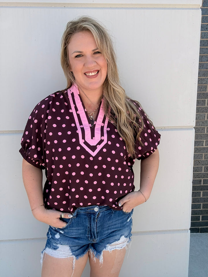 Berry Dot Dolman