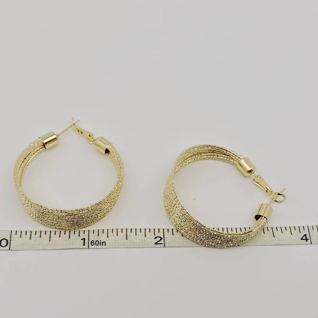 Golden Coil Hoop Earring