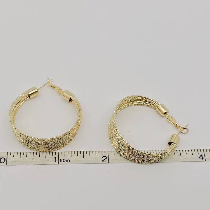 Golden Coil Hoop Earring
