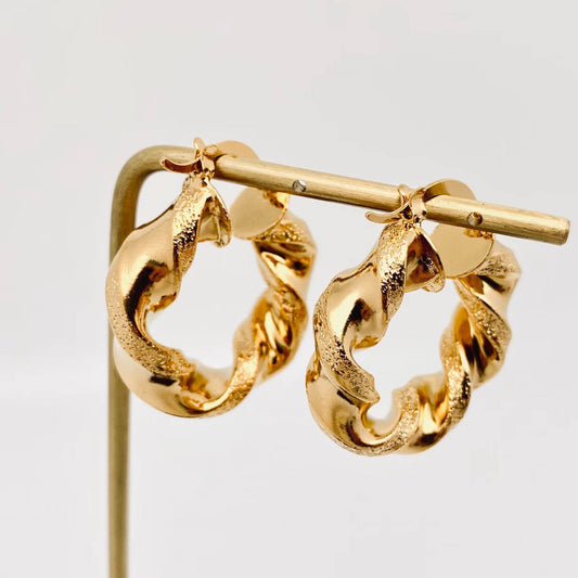 Twisted Shape Hoop Earrings