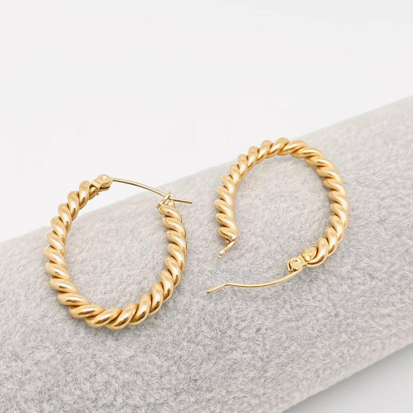 Twisted Oval Hoop Earrings