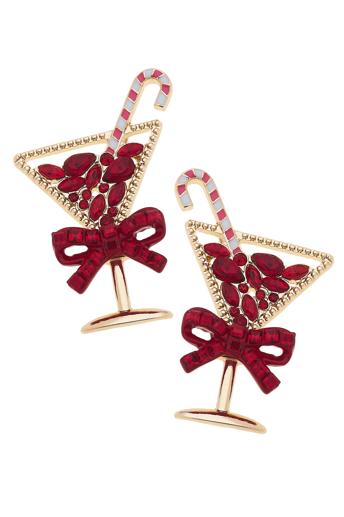 Candy Cane Christmas Cocktail Earrings
