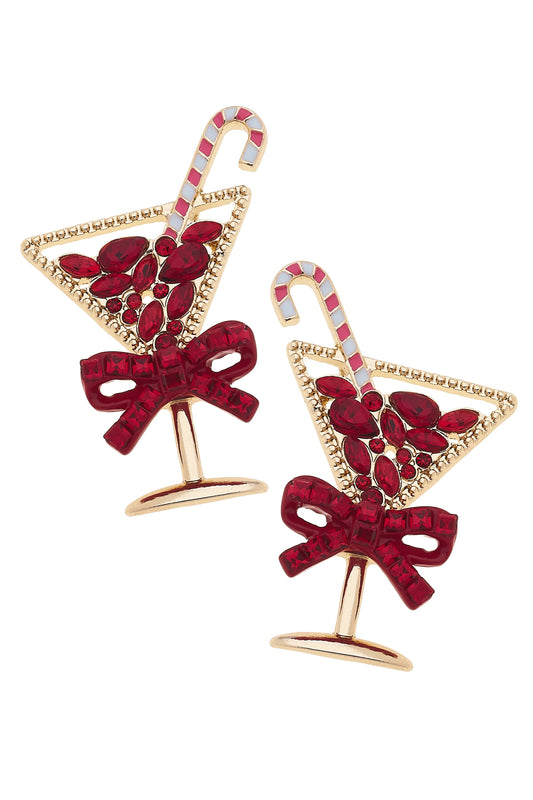 Candy Cane Christmas Cocktail Earrings