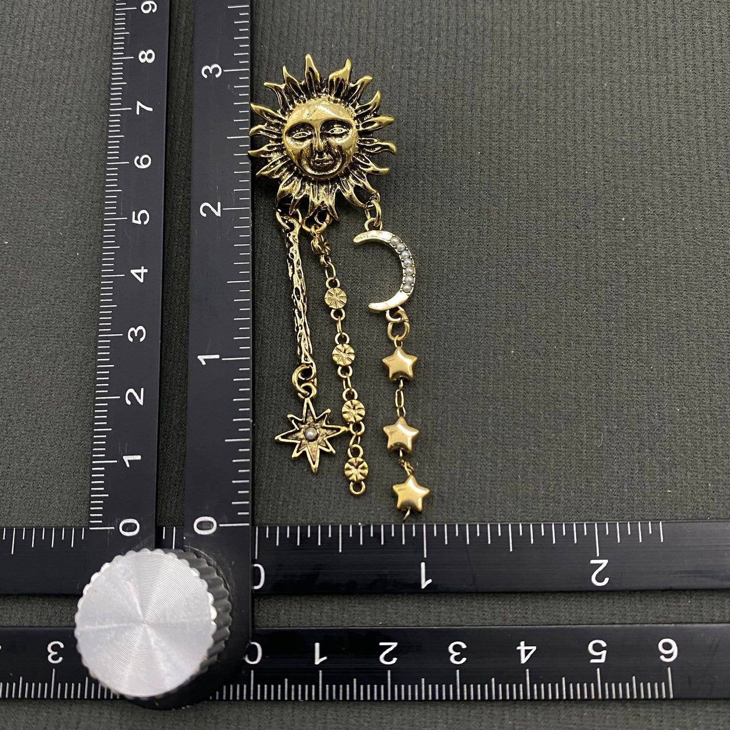 Star Fringe Sun Moon Earrings