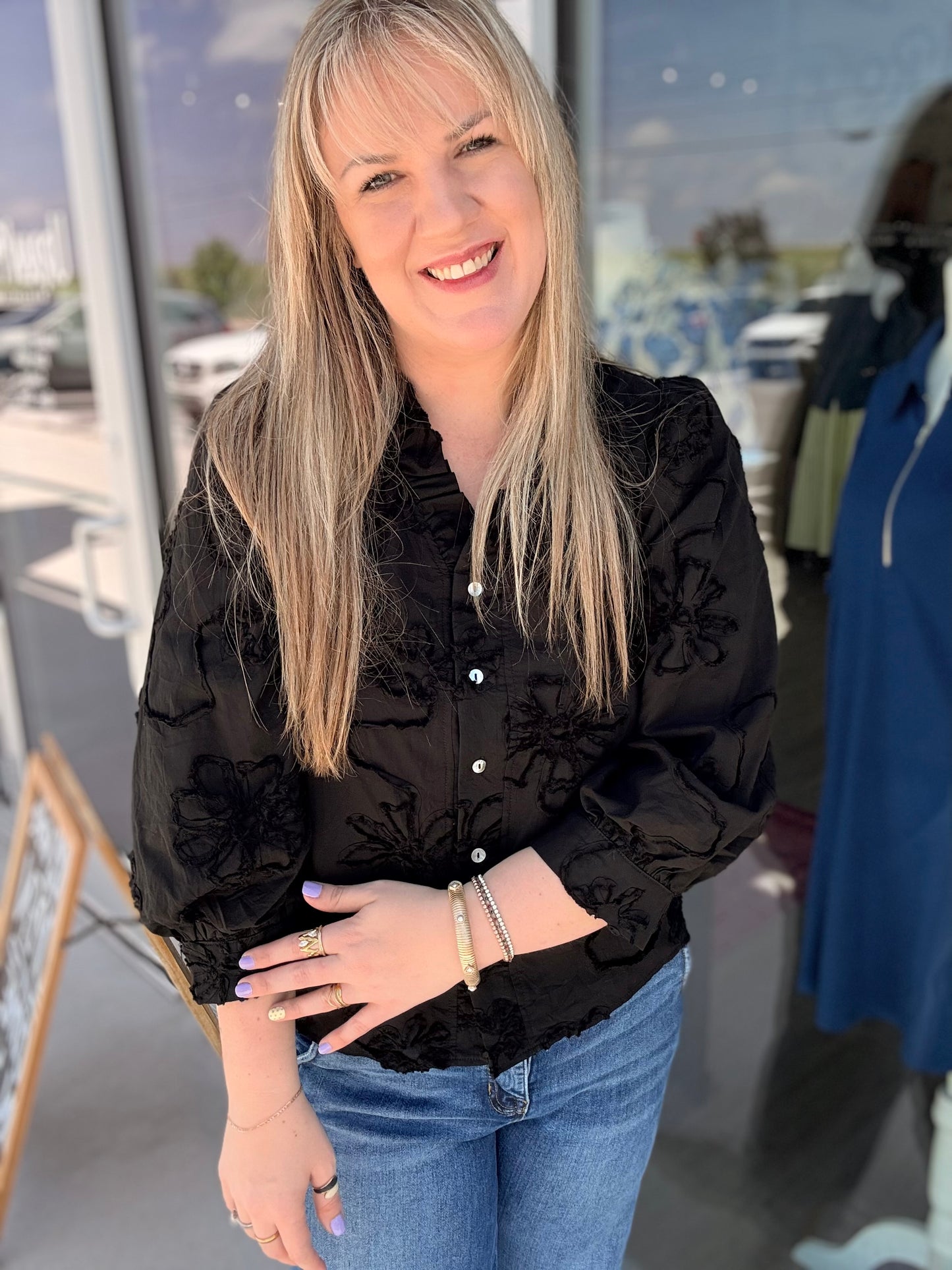 After Dark Flower Blouse