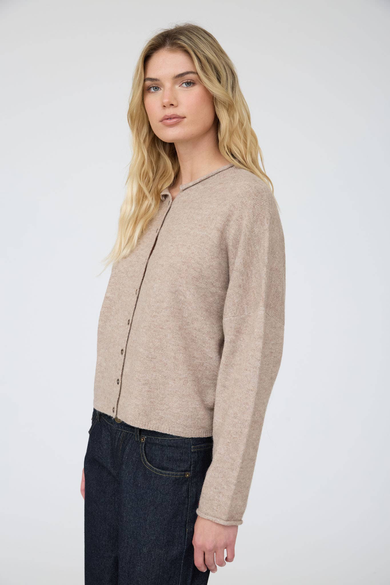 Light Mocha Lightweight Knit Cardigan
