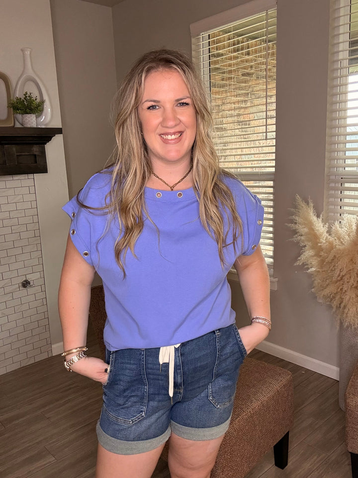 Periwinkle Grommet Top