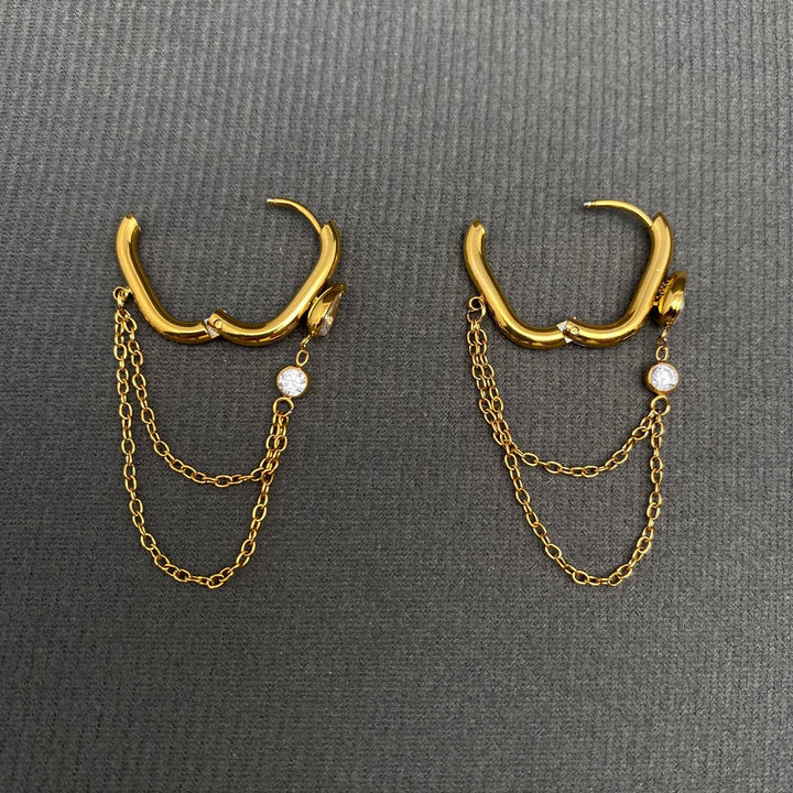 Chain fringe 18K Earrings