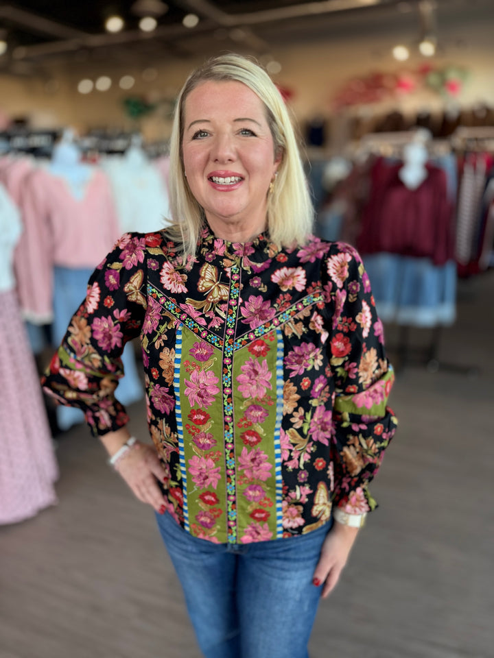 Bohemian Border Flower Top