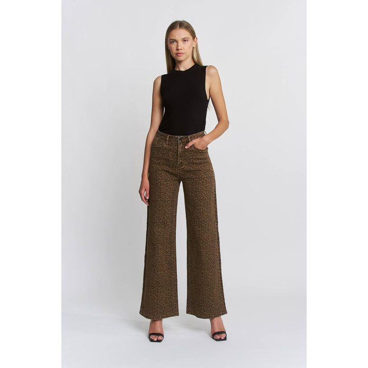 Leopard HW Wide Leg Mica Jeans