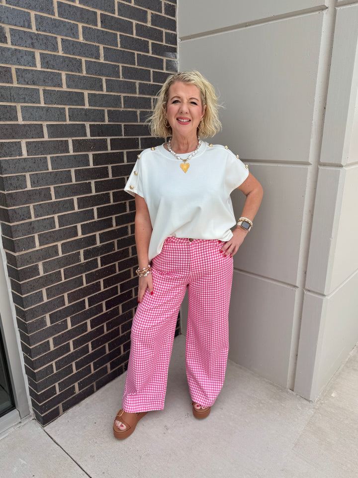 Pink Gingham Trousers