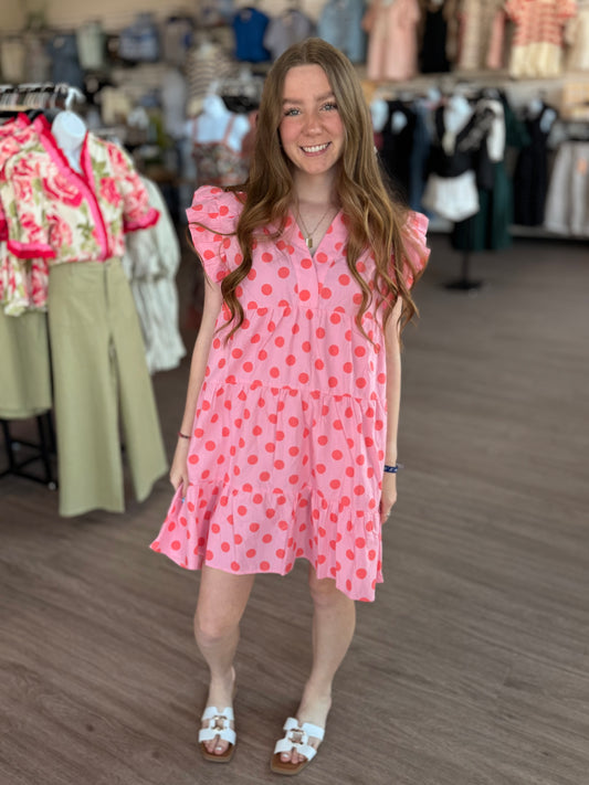 Pink Polka Dot Dress