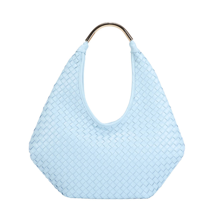 Polly Woven Hobo Bag w/Metal Handle