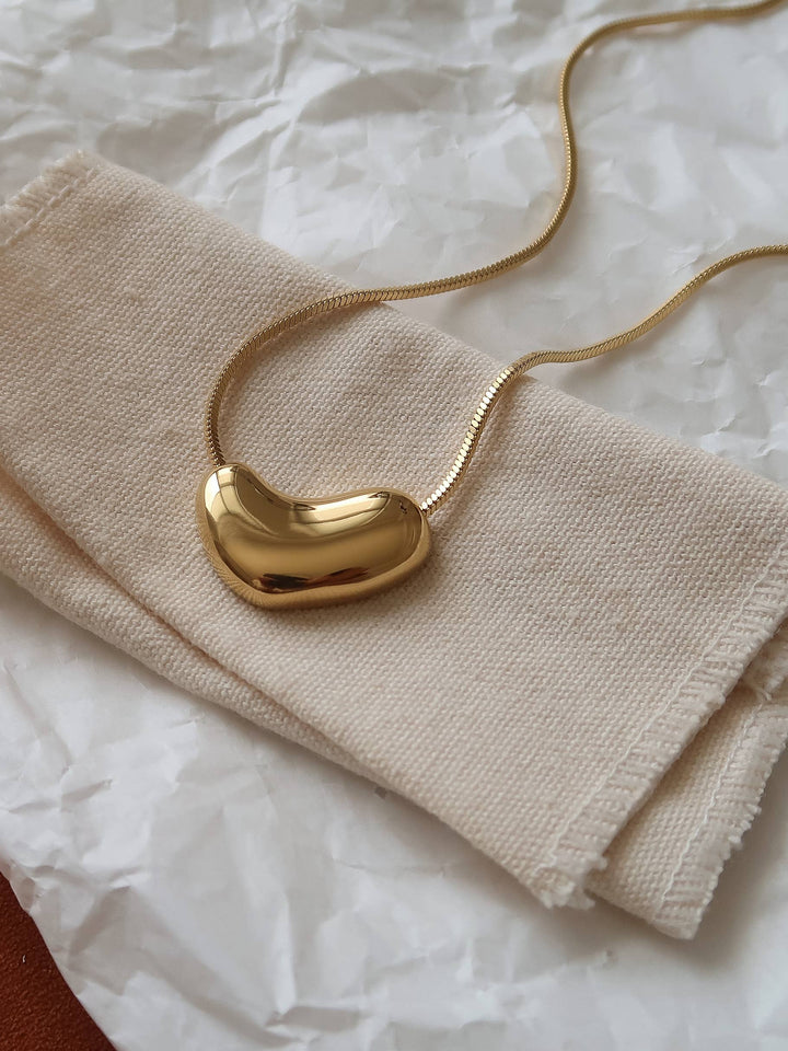 Louis 18K Gold Non-Tarnish Puffy Heart Necklace