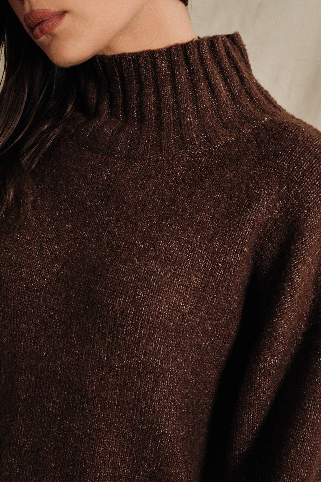 Oversized Turtleneck Long Sleeve Knit Sweater Dress: HUNTER GREEN / M