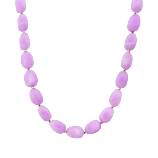 Lavender Natural Beaded Necklace