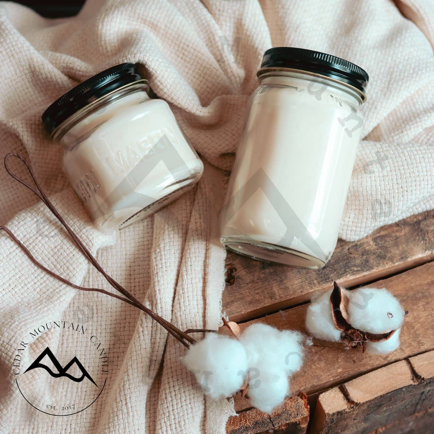 Mason Jar Soy Candle - Peppered Suede