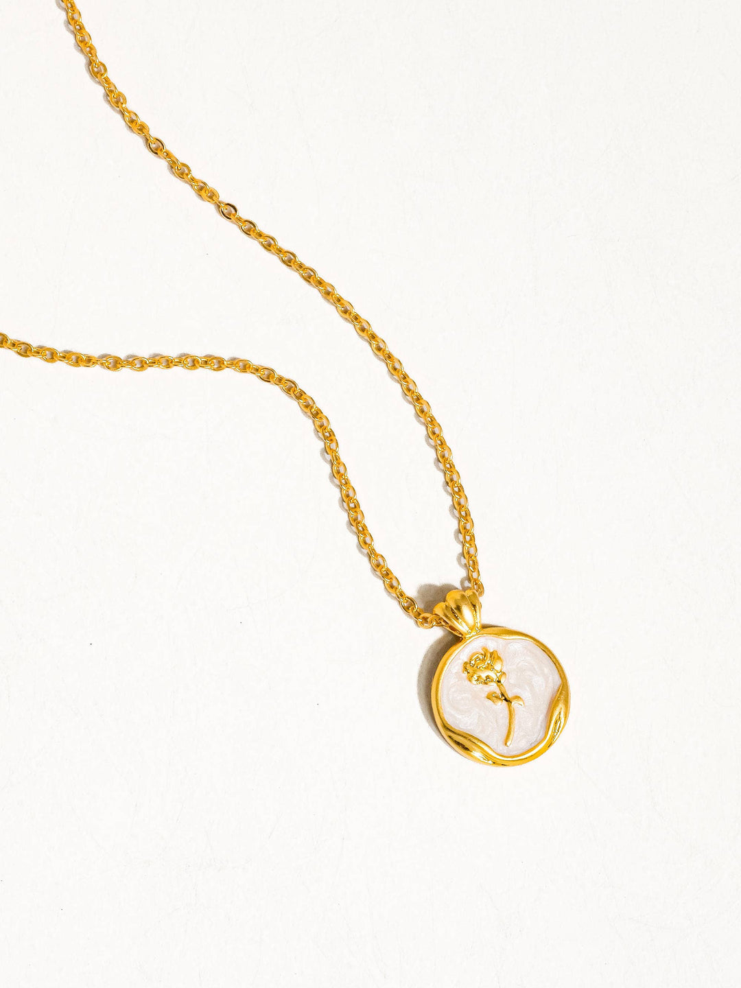 Mallory 18K Gold Rose Coin Pendant Necklace: Yellow Gold