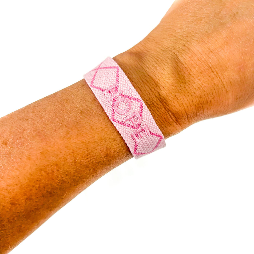 Hope Breast Cancer Awareness Embroidered Bracelet
