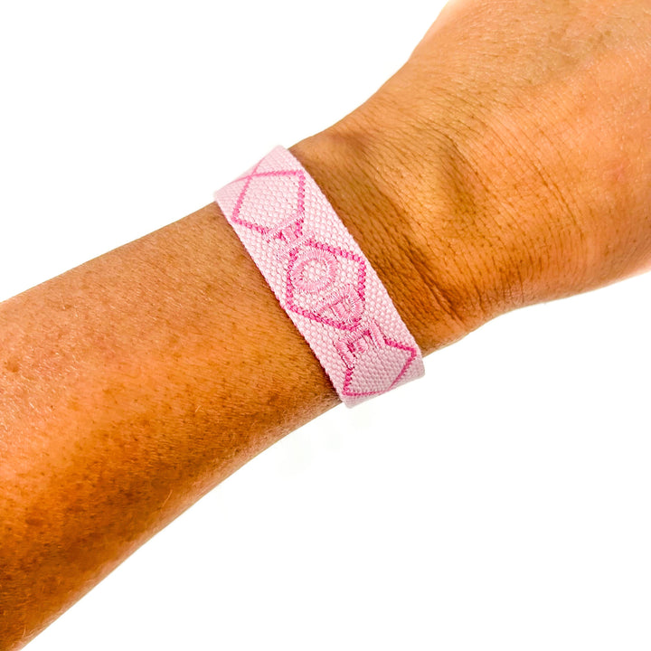 Hope Breast Cancer Awareness Embroidered Bracelet