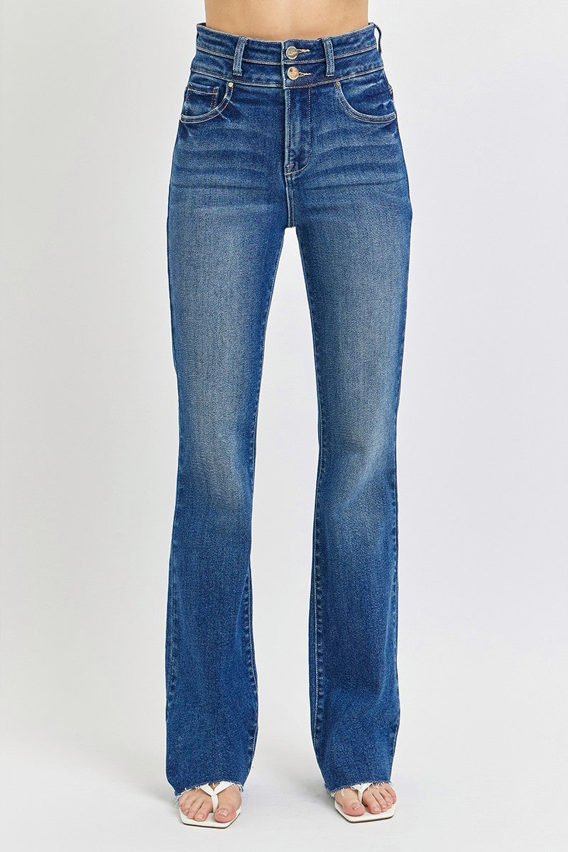 High Rise Bootcut Double Band Risen Jeans
