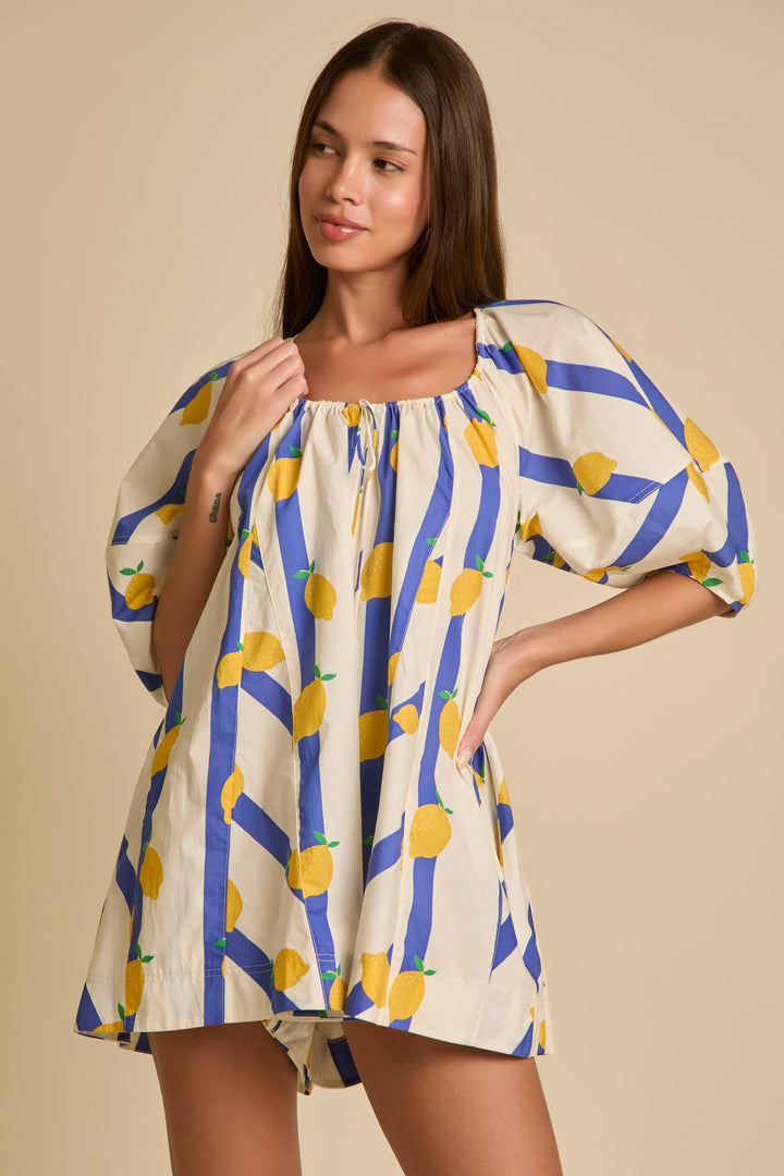 Lemon Stripe Romper