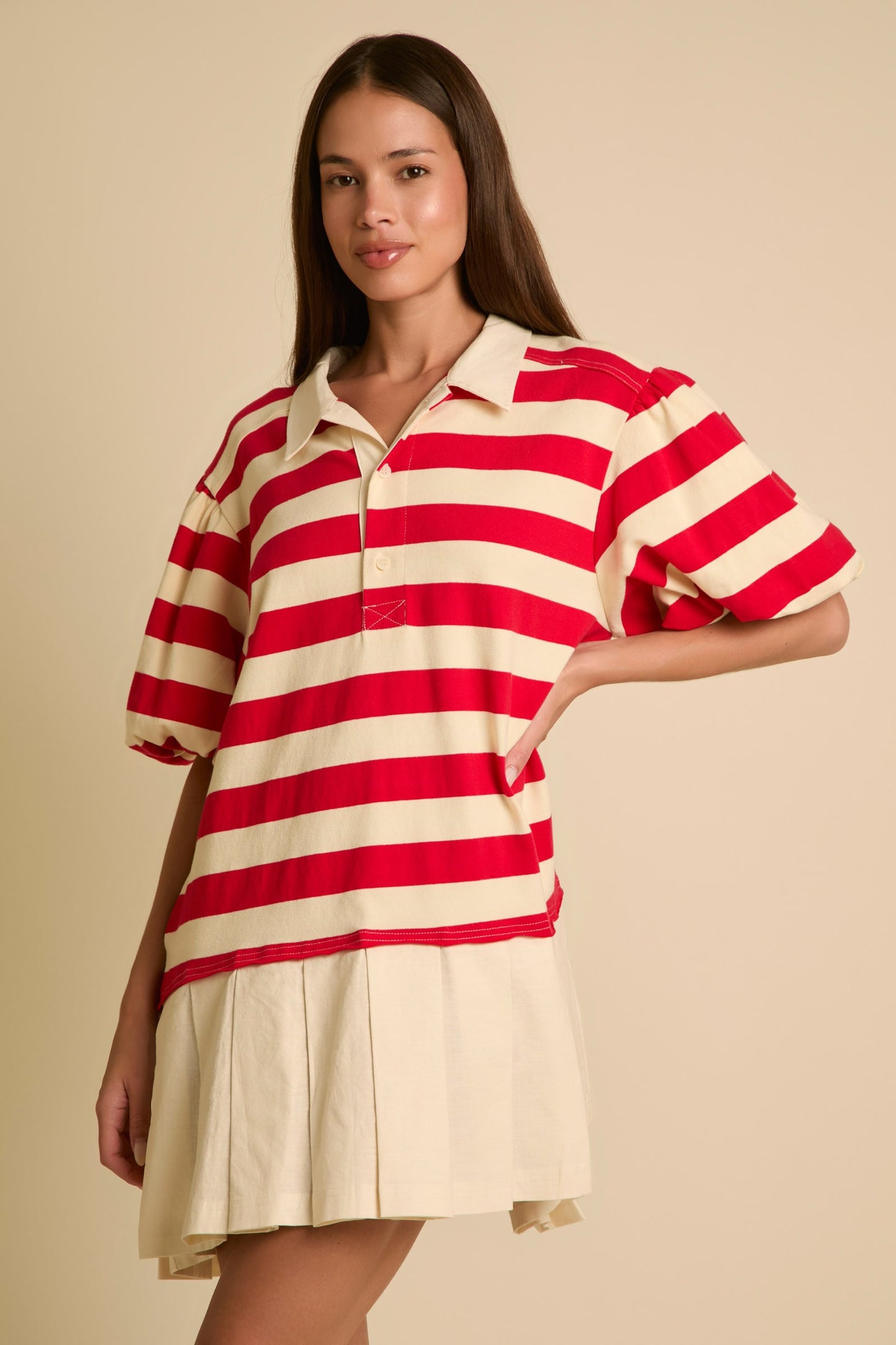 Red Rugby Stripe Dress