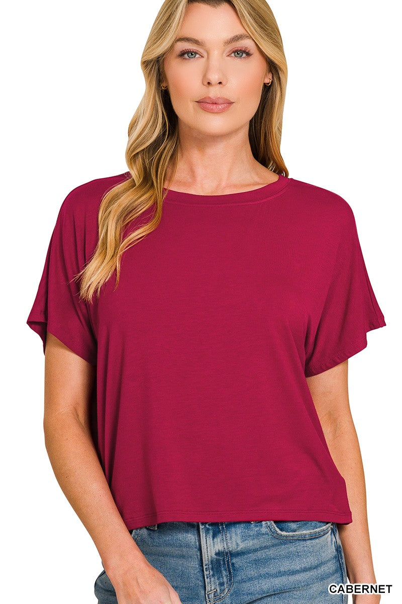 Cropped Round Neck Tee (3 Colors)