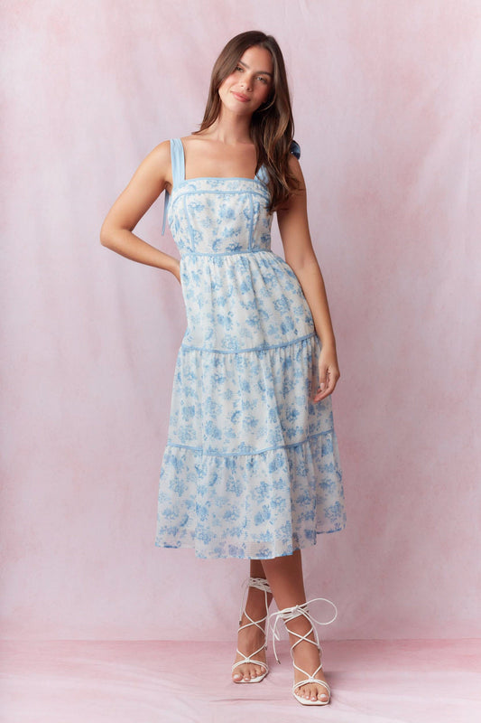Blue Floral Maxi Dress
