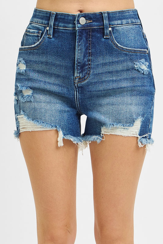 Risen High Rise Distressed Shorts