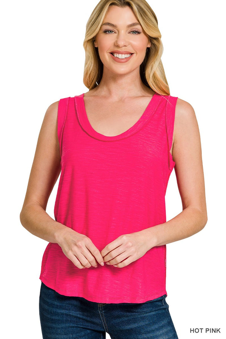 Raw Edge Detail Tank Top (5 Colors)