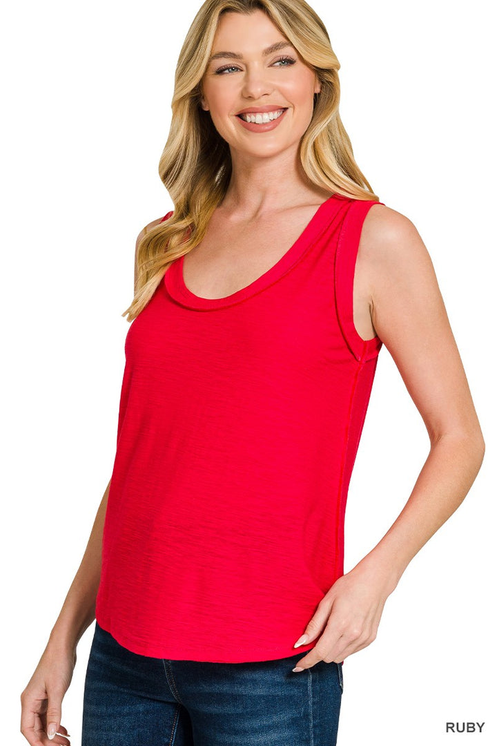 Raw Edge Detail Tank Top (5 Colors)