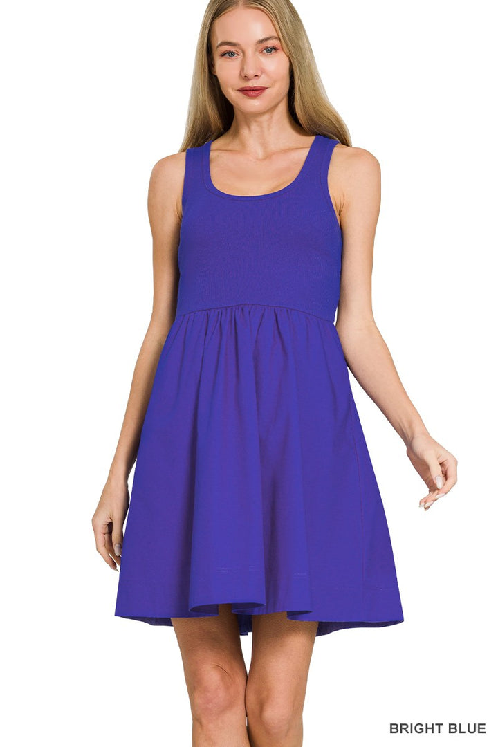 Knit &amp; Woven Dress (2 Colors)