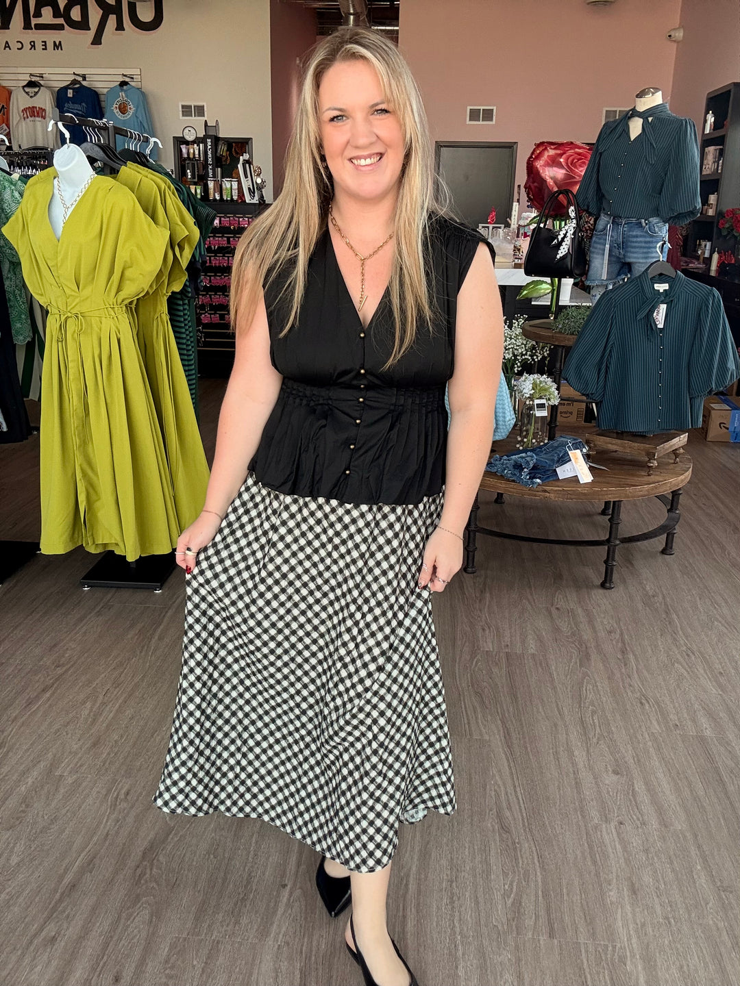 Countryside Check Midi Skirt
