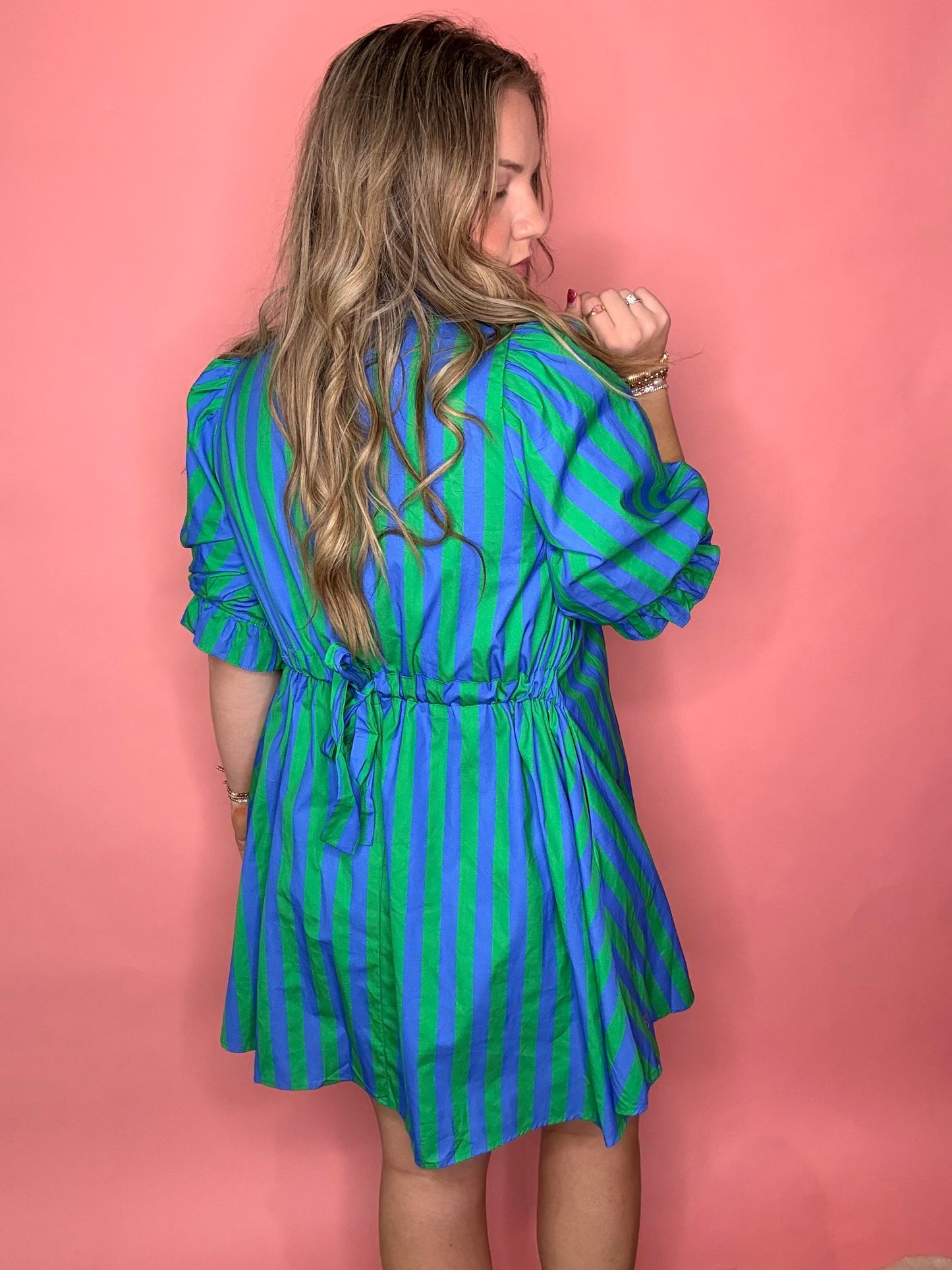 Blue/Green Stripe Dress