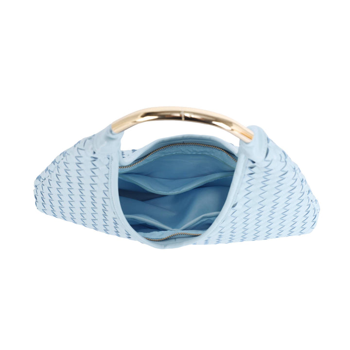 Polly Woven Hobo Bag w/Metal Handle
