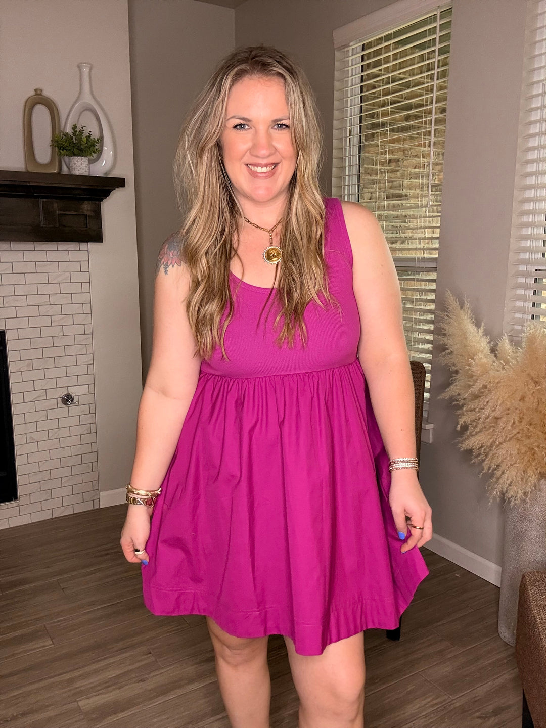 Knit &amp; Woven Dress (2 Colors)