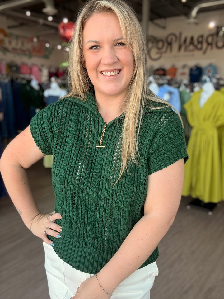 Pine Knit Collared Sweater