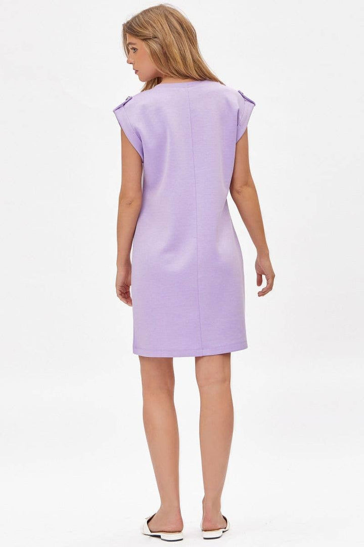 Lilac Scuba Cuff Sleeve Dress