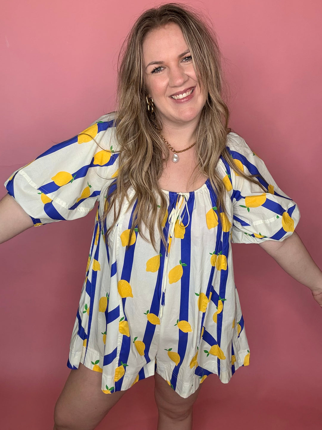 Lemon Stripe Romper