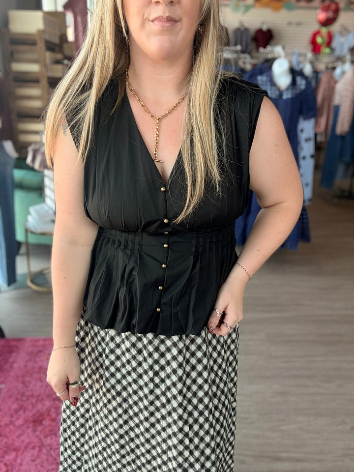 Black Pintuck Perfection Top