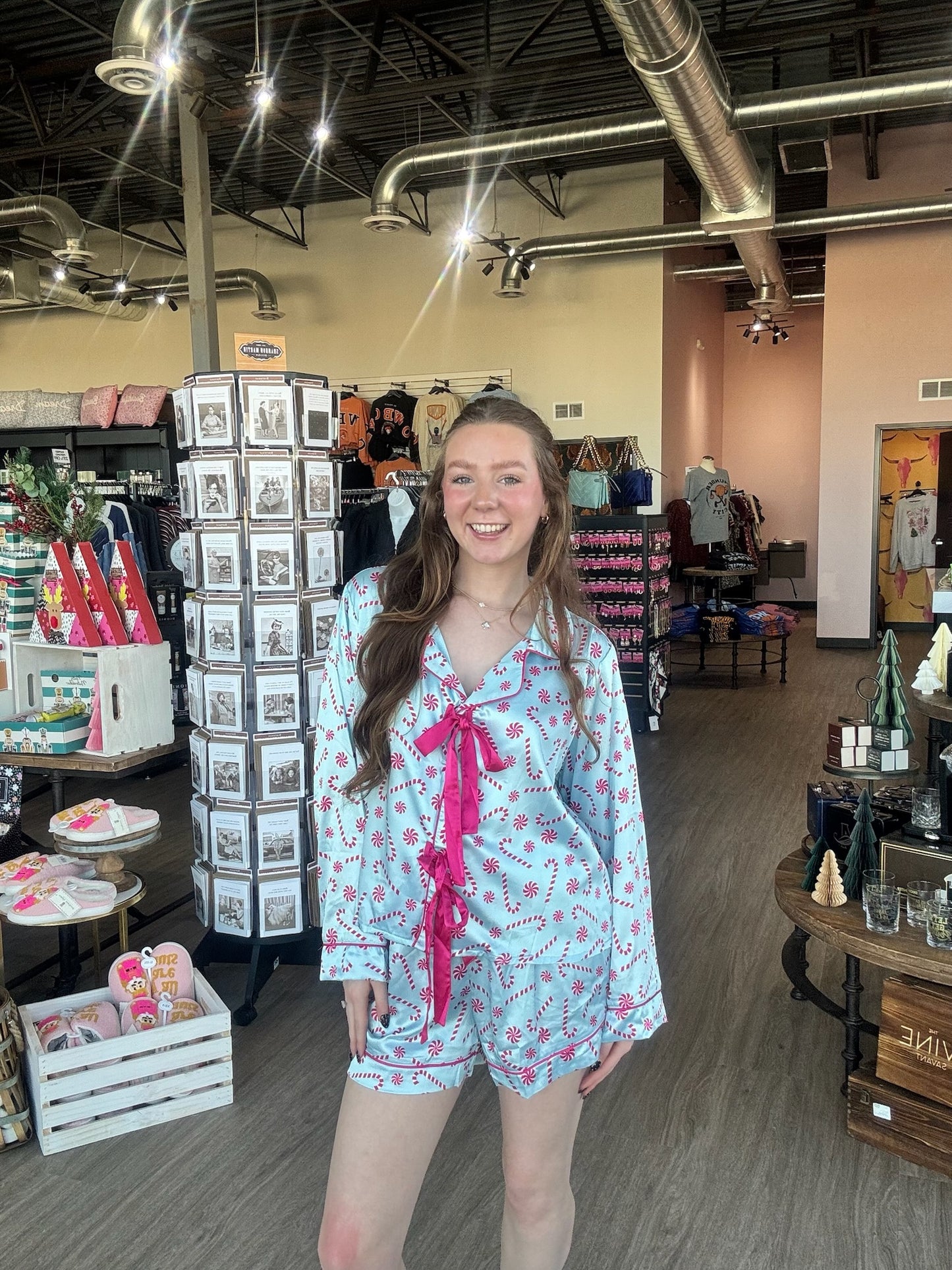 Blue Candy Cane PJ SET
