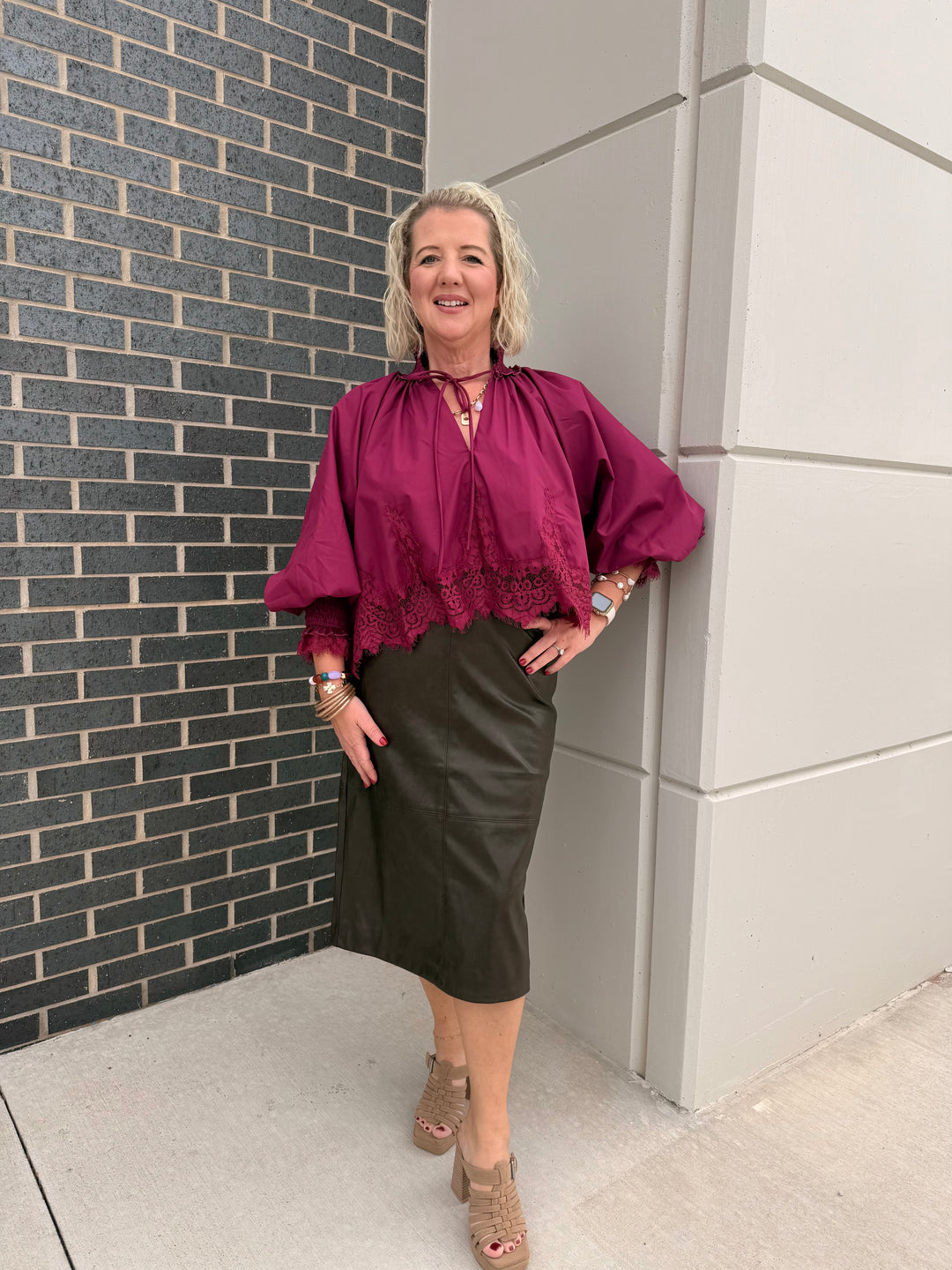 Espresso Hour Leather Skirt