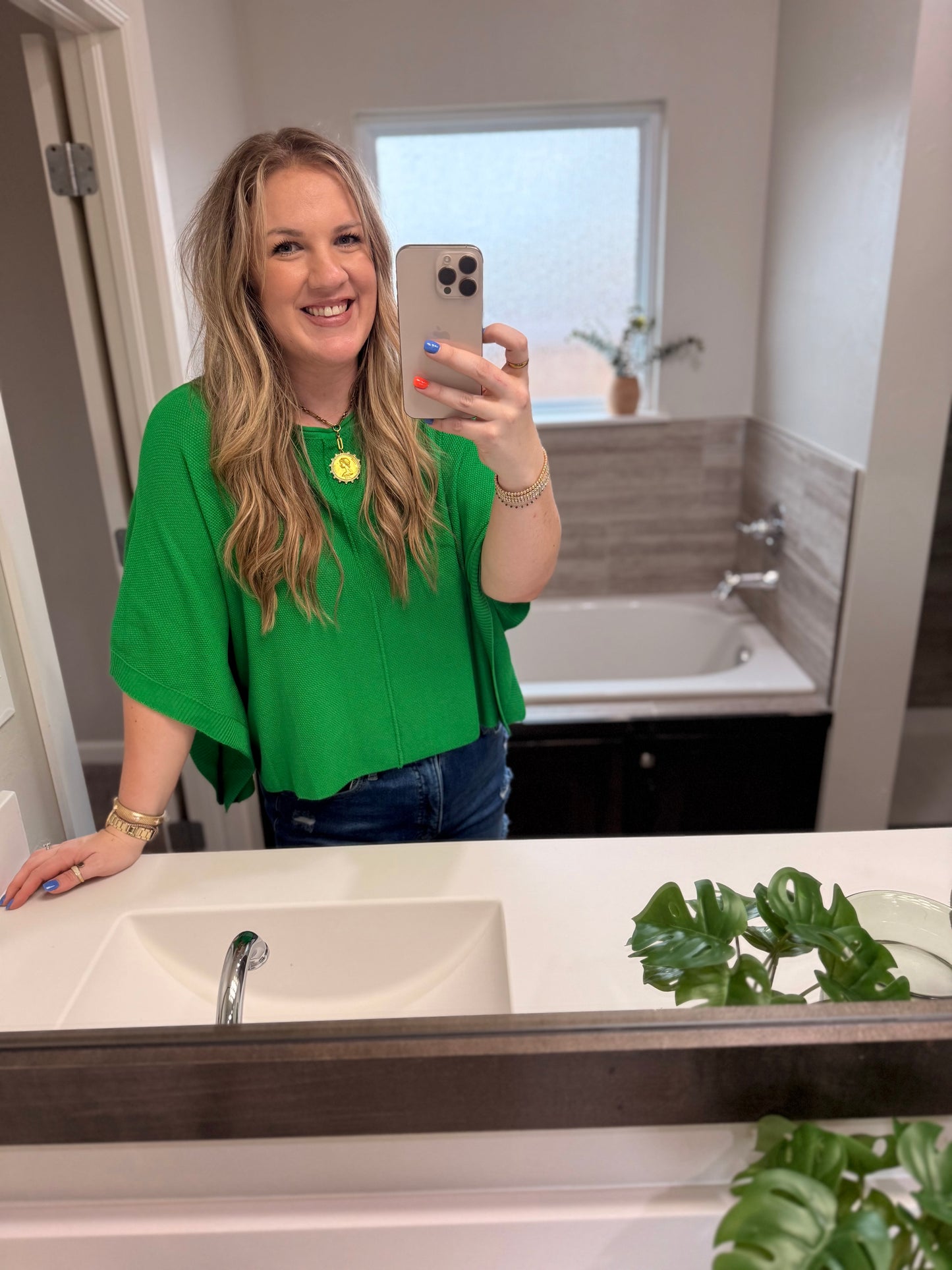 Masters Green Dolman Top