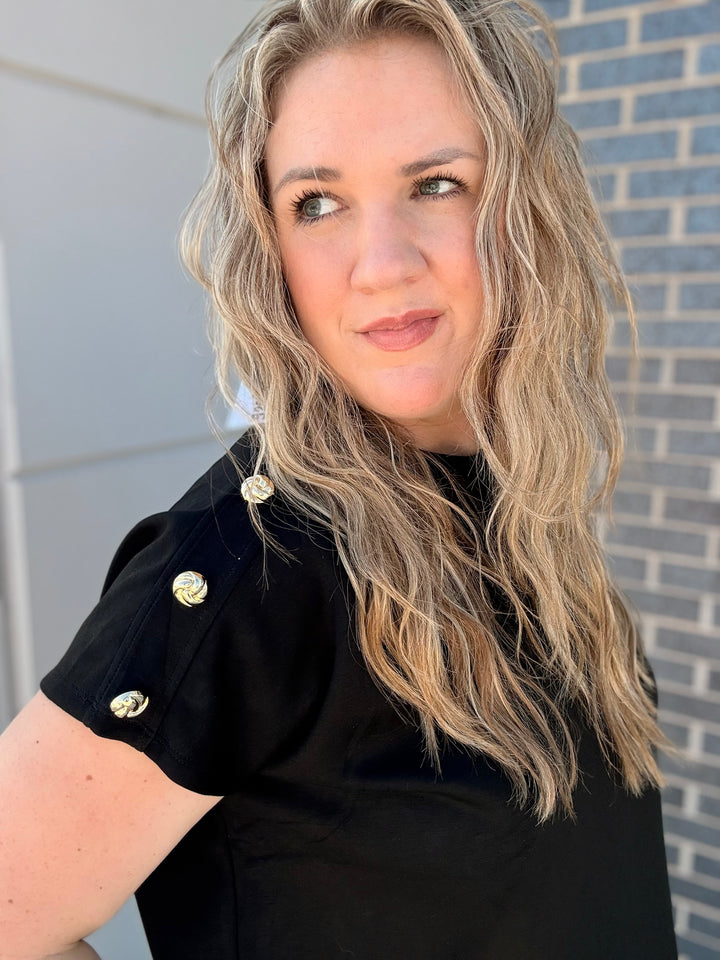 Black w/Gold Knot Top